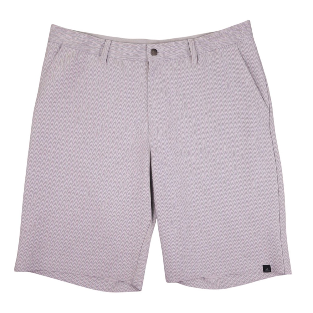Adidas Golf Shorts Mens 38 Gray Chevron Stripe Performance Activewear Preppy